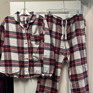 Christmas Jammies!!  Stars Above Plaid Pajama Set - Red, Blue, Cream